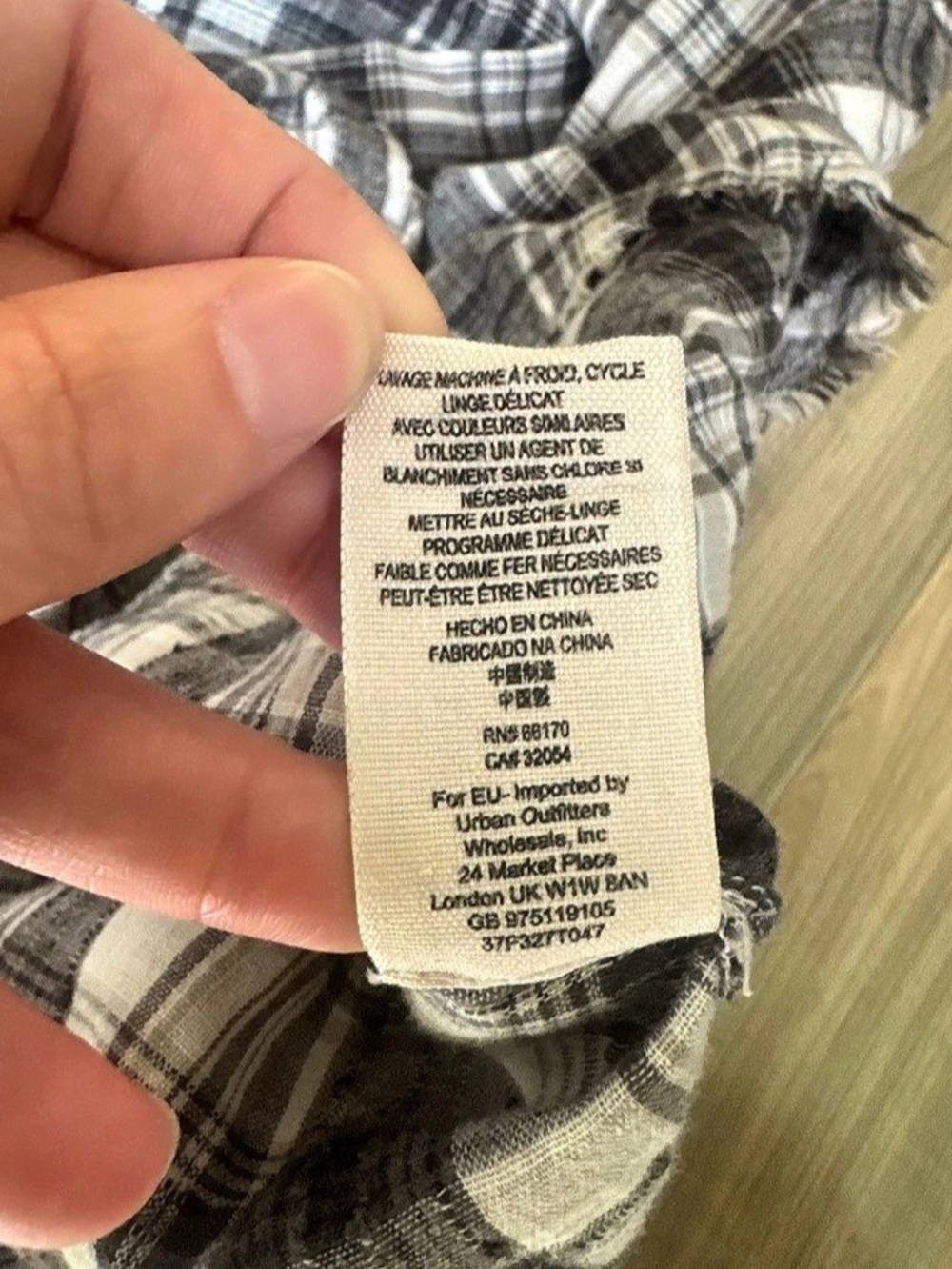 Free People Gray White Plaid The Voyage Shirt Dress Cotton Blend Boho Grunge - Picture 7 of 7